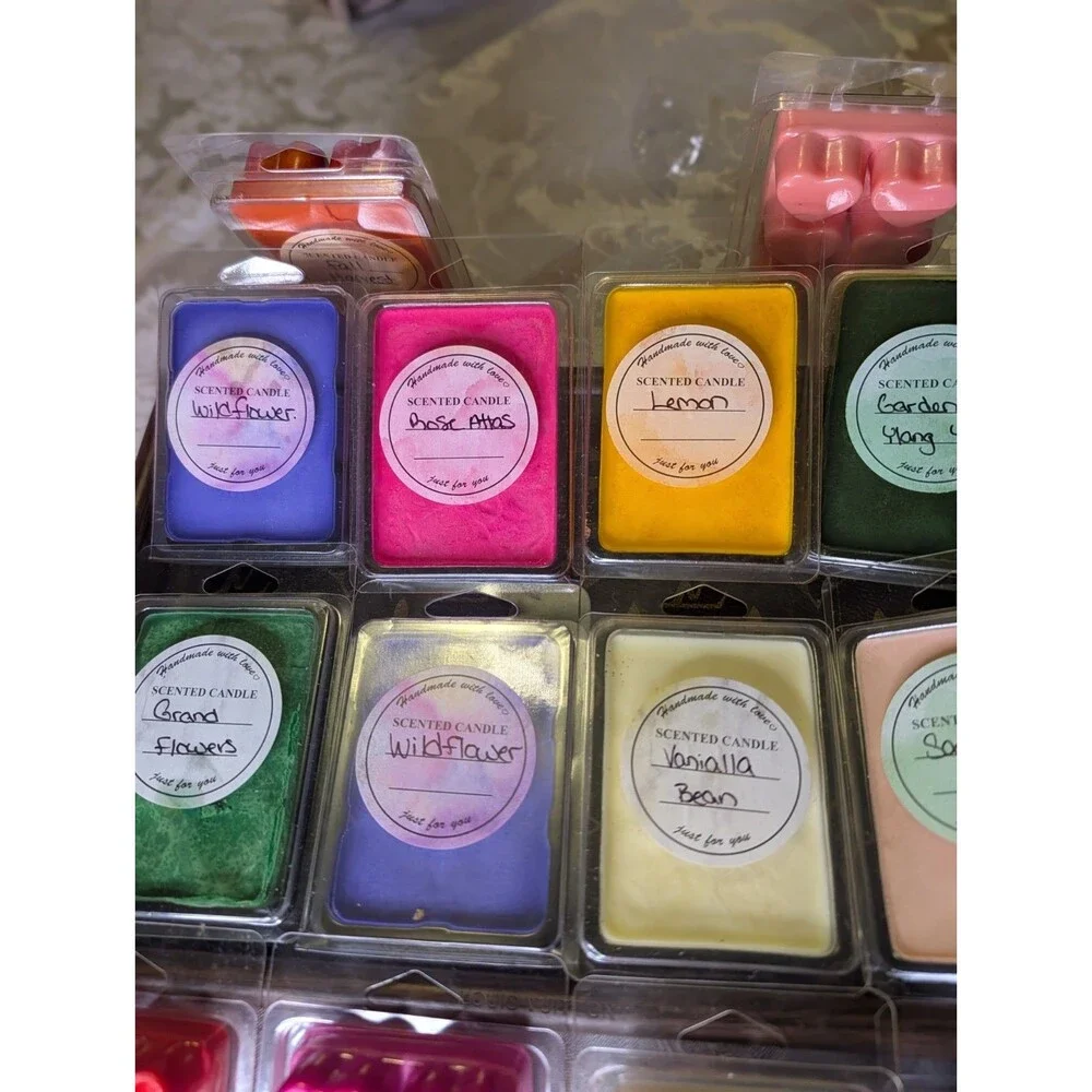 Handmade Scented Heart Wax Melt Tarts, 14pc Assorted Scents/Colors